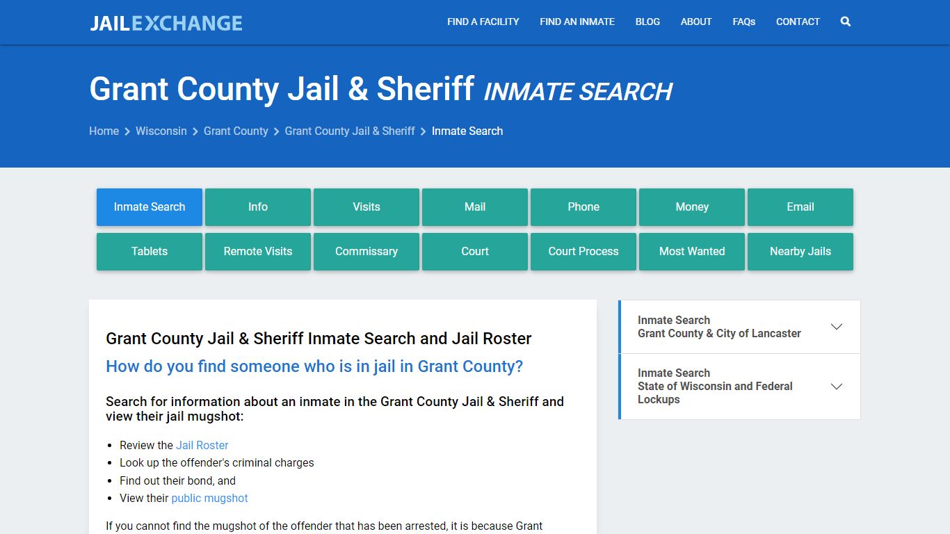 Grant County Jail & Sheriff Inmate Search - Jail Exchange
